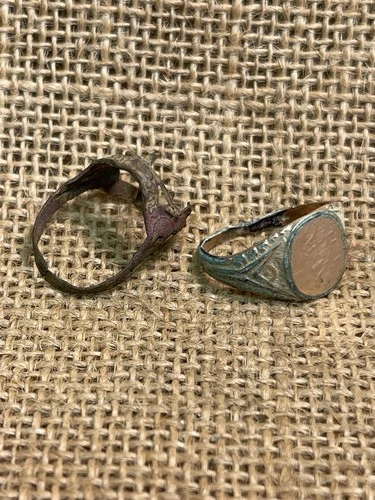 Two Civil War Camp Dug Rings One With Gold Plate Recovered From Acworth Ga.