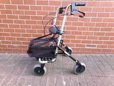 4 Wheel Rollator, Walking Frame, Mobility Aid, With Seat, Bag & Locking Brakes