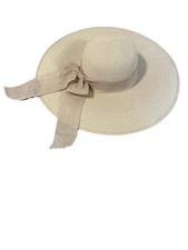 Beach Straw Sun Hat - Women's Large Foldable & Packable Floppy Hat with Ribbon