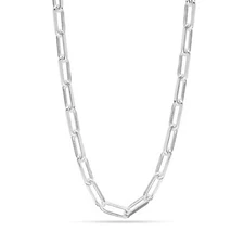 LeCalla 925 Sterling Silver Italian Jewelry 4.5 MM PaperClip Link Chain Necklace