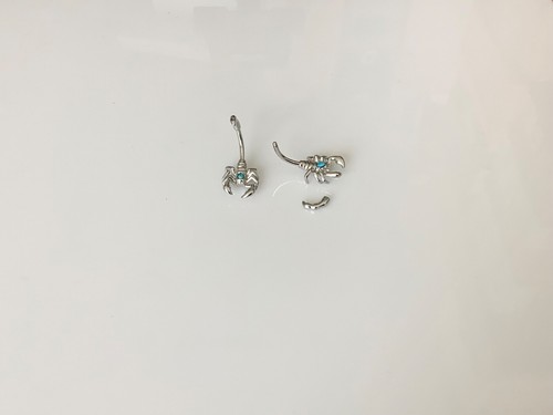 Bauchnabelpiercing Skorpion blauer Stein Käfer Körperschmuck 14 g - Bild 6 von 8