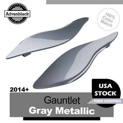 Advanblack Gauntlet Gray Metallic Air Deflectors Batwing Fairing Fits 14+ Harley