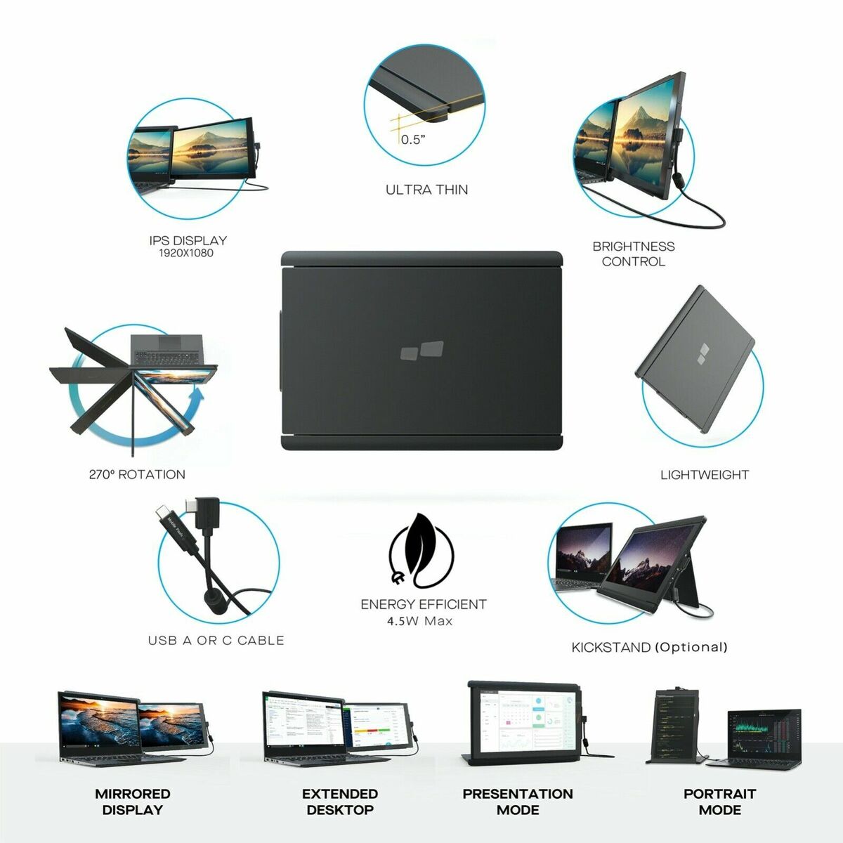 Mobile Pixels Monitor portátil para Notebook Mobile Pixel DUEX MAX