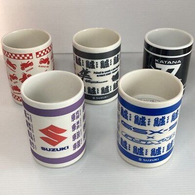 Suzuki Yunomi Japanese Sake Teacup Pottery Katana GSX-R Kanji Mug