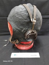 WWII Leather Pilots Cap with Audio Karl Ort MFG