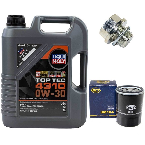MotoröL Set 0W-30 5 Liter + ÖLfilter + ÖLablassschraube FüR Peugeot 4007 4008-image