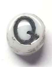  Antique Vintage 1960's 1970's Baby Letter Bead Initial " Q " Steampunk # C709