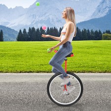 24 in Unicycle With Thickened Steel Pipe Adjustable Seat Sports Wheel Unicycle