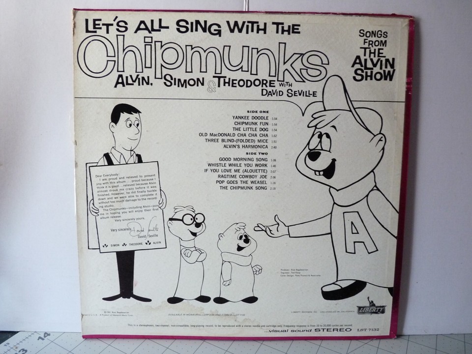 Let's All Sing With The Chipmunks with Alvin, Simon, Theodore & David