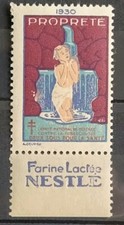 Erinophilie Vignette contre La Tuberculose Propreté 1930 Bande Pub Nestlé Neuf**