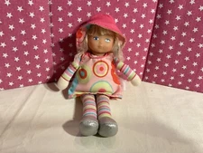 VTG. 2005 MINI COROLLE DOLL, SOFT STRIPED CLOTH BODY, VINYL FACE, 8 INCHES