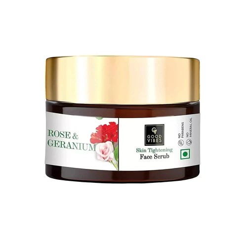 Good Vibes Rose and Geranium Skin Tightening Face Scrub 50g Free Shipping - 第 1/3 張圖片