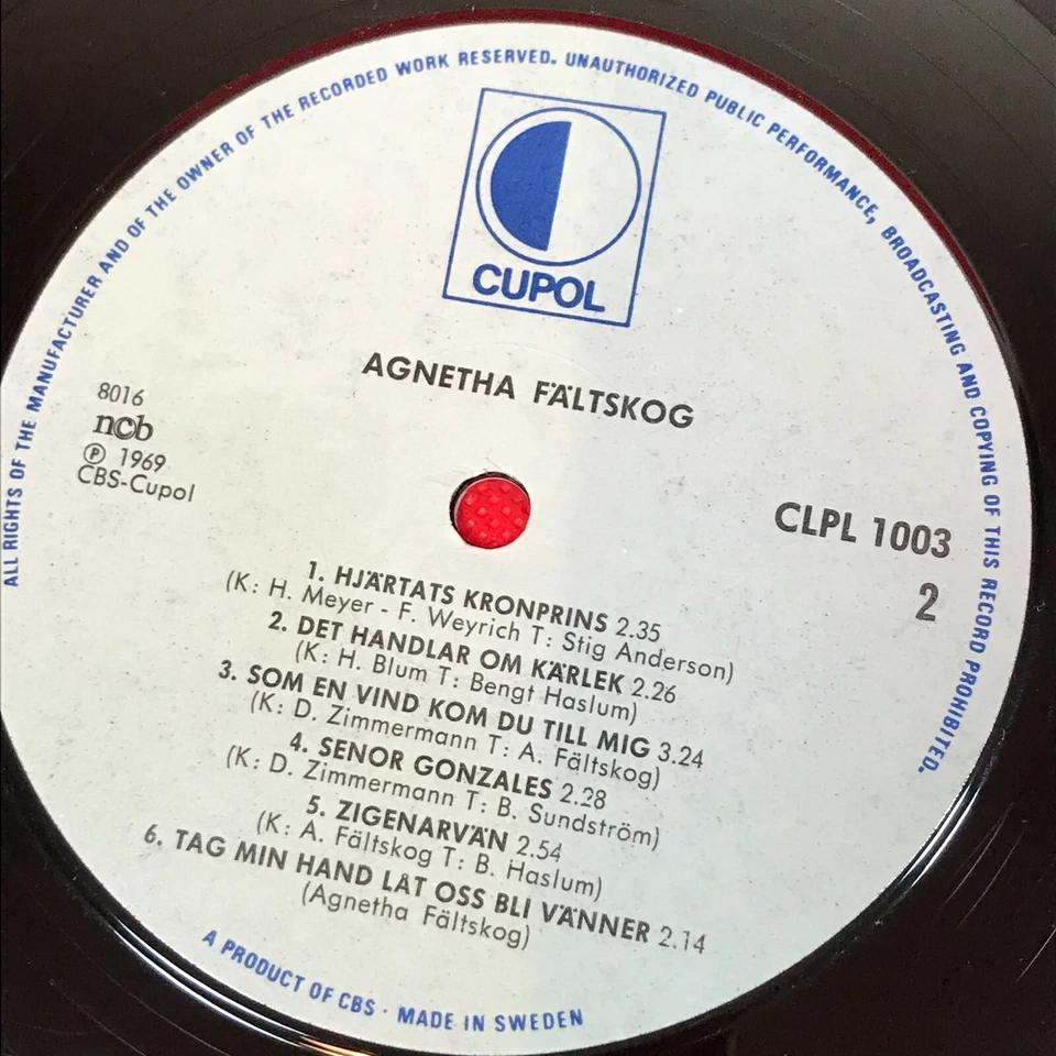 AGNETHA FÄLTSKOG Vol. 2 1974 Swedish Vinyl LP ABBA second two solo Cupol - Image 3 of 4