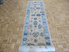 3 x 15'10 Runner Hand Knotted Beige Colorful Oushak Oriental Rug G13971