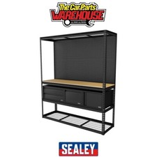 Sealey APMWBCOMBO1 Heavy-Duty Modular Workbench & Racking Kit with 3 Storage Un