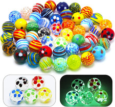 40 PCS Glass Marbles for Kids, 35 Colorful Assorted Marbles and 5 Glow in the Da