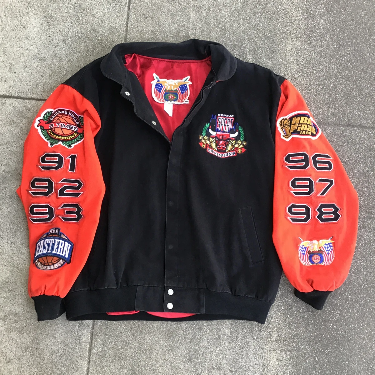 Three Peat Championship Jacket  Jeff NBA Finals Chicago Bulls Jacket