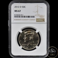 2012 D Kennedy Half Dollar NGC MS 67 TOP POP Registry Grade+++