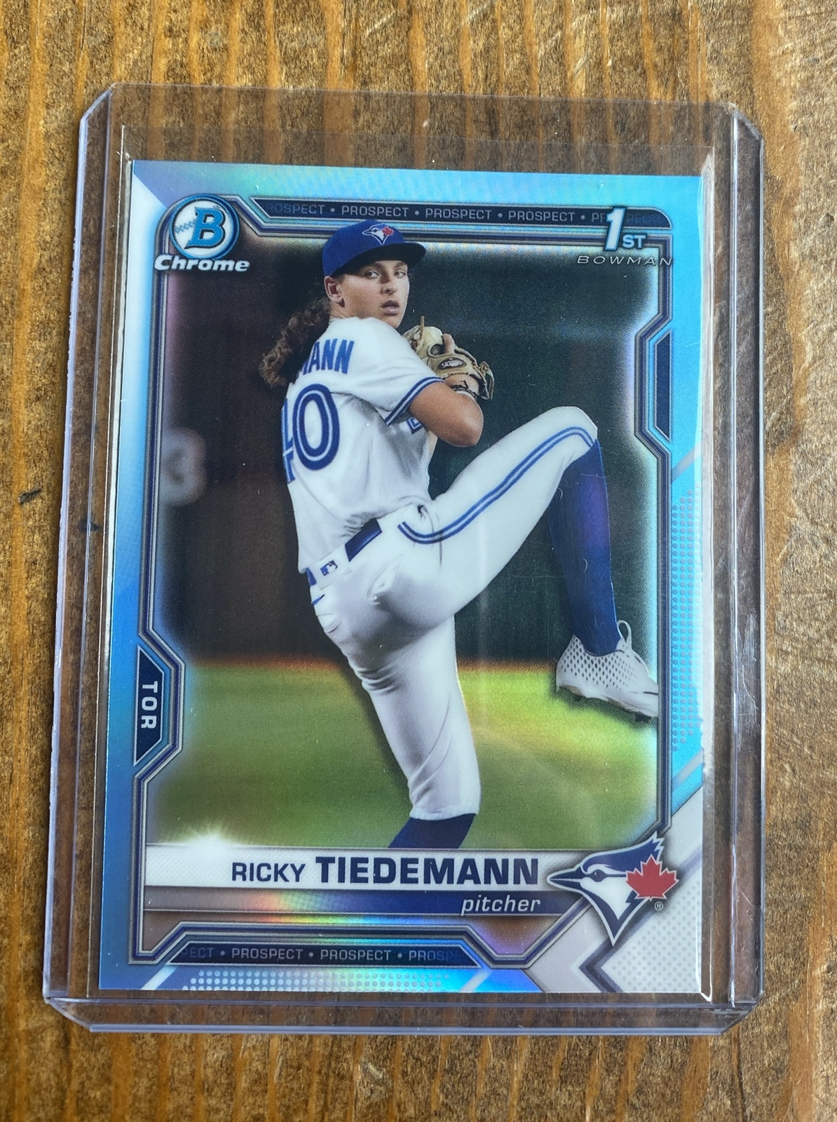 2021 Bowman Draft Ricky Tiedemann Chrome Sky Blue Refractor Rc