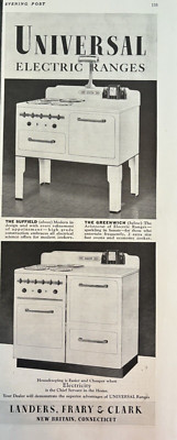 1930s Universal Electric Ranges Landers Frary & Clark New Britain Conn VTG Ad