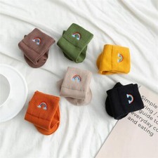 Fashion New Women Rainbow Embroidery Socks