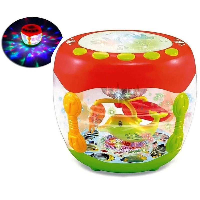 Drum Musical Flash Interactive With Dynamic Lamplight For Babies Toy Kids