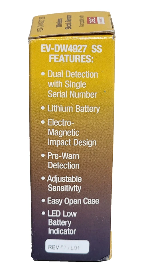 Brand New DSC  EV-DW4927  SS Wireless Shock Sensor with Contact - Image 3 of 4