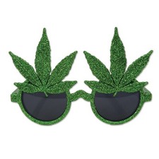 Cannabis Marijuana Sunglasses Weed Glasses Costume Accessory Men Women Glitter