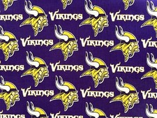 Cotton Quilt Fabric NFL Football Minnesota Vikings by 23" x 29"