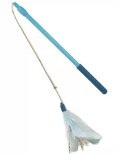 SmartyKat Frisky Flyer Interactive Feather Wand Kitty Cat Toy - 24” inch