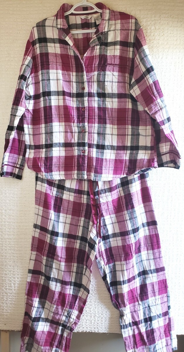 Plaid Pajama Adonna Pajama Set Adonna Womens Lilac Purple White