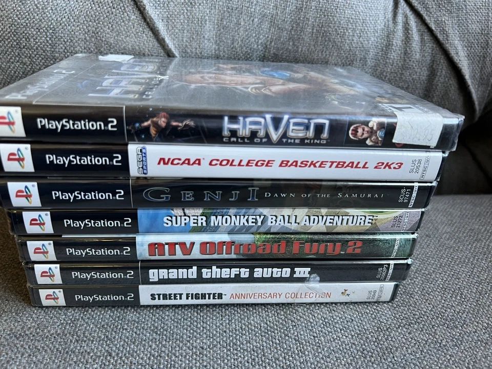 PS2 Sealed 7 Lot: GTA III, Street Fighter, Super Monkey Ball, Genji, Haven, ATV - Image 2 of 4