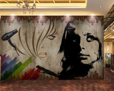 3D Retro Girl 31165NA Business Wallpaper Wall Mural Self-adhesive Commerce Fay