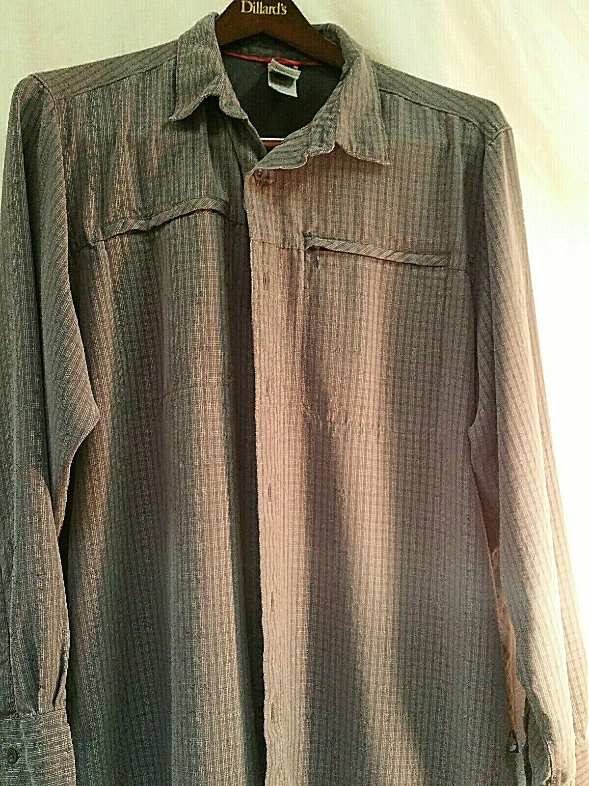 The North Face Men’s Charcoal Gray Long Sleeve Button Up Outdoor Shirt Sz XL