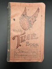 Vintage Handwritten Diary Manuscript Time Book Ledger Construction Payroll 1936