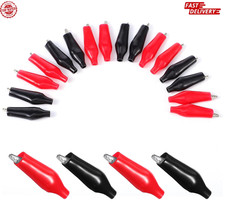 20 PCS Insulated Alligator Clips, Red and Black Alligator Clips Electrical Batte