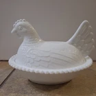 Indiana Milk Glass Hen On Nest Vintage Covered Dish