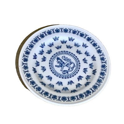 Rorstrand Svea Lion Crown Blue White 7.5cm Miniature Cabinet Plate Trinket RARE