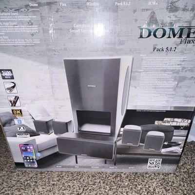 Dome Flax Pack 5.1.2 Wireless Dolby Atmos Home Theater Speaker System Black