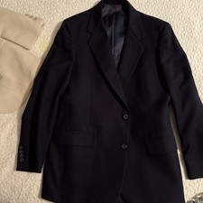 HART SCHAFFNER MARX VINTAGE MEN'S NAVY BLUE 2 PIECE SUIT SIZE In Description