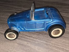 Vintage 1960's Buddy L Blue Steel Hot Rod Roadster 9.5" Pressed Metal Toy Car