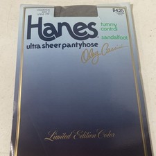 Vtg 1983 Hanes Oleg Cassini Pantyhose Limited Charcoal Size C