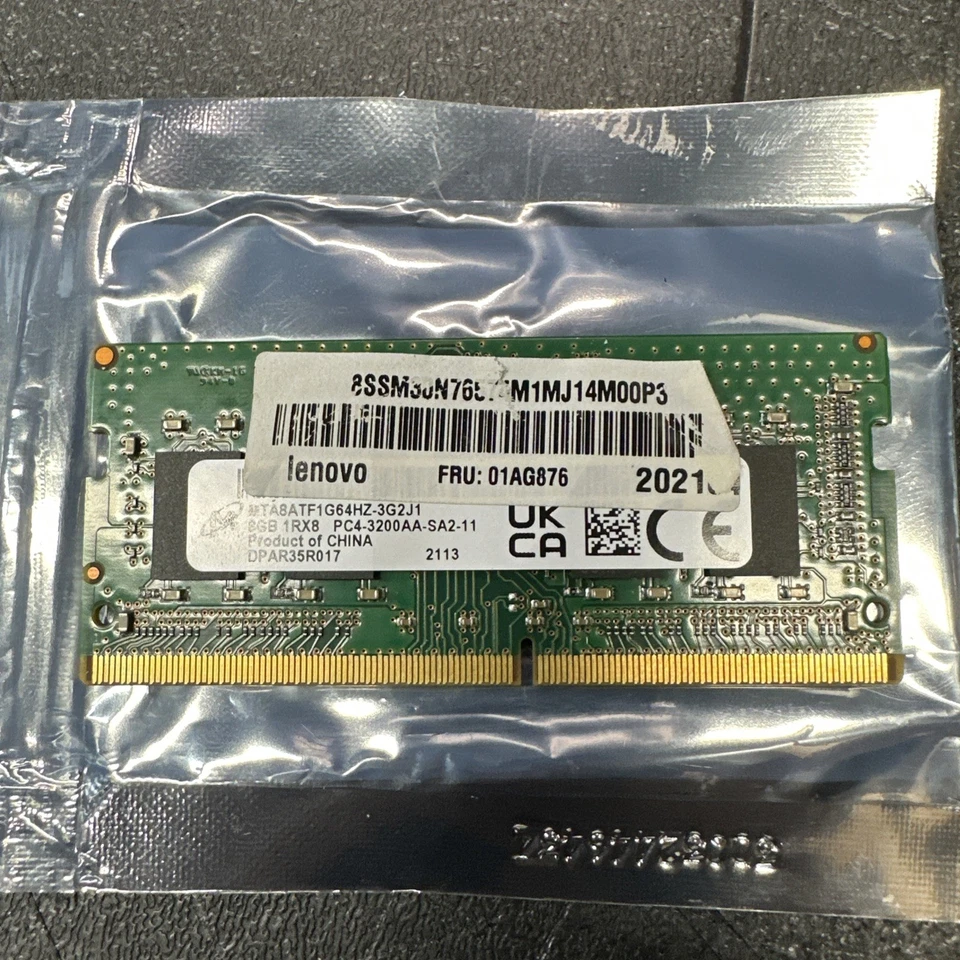 Portátil Micron 8GB DDR4 PC4-25600 1Rx8 SO-DIMM RAM MTA8ATF1G64HZ-3G2J1 Foto 3 de 3