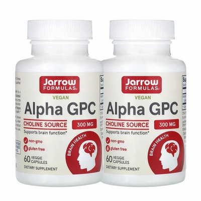 Jarrow Alpha GPC (300 mg) 60 Veggie Capsules Each (Pack of 2)