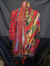 33" x 66" - Paisley Scarf Wrap   Polyester   Multicolor   Tassel Boho Shawl