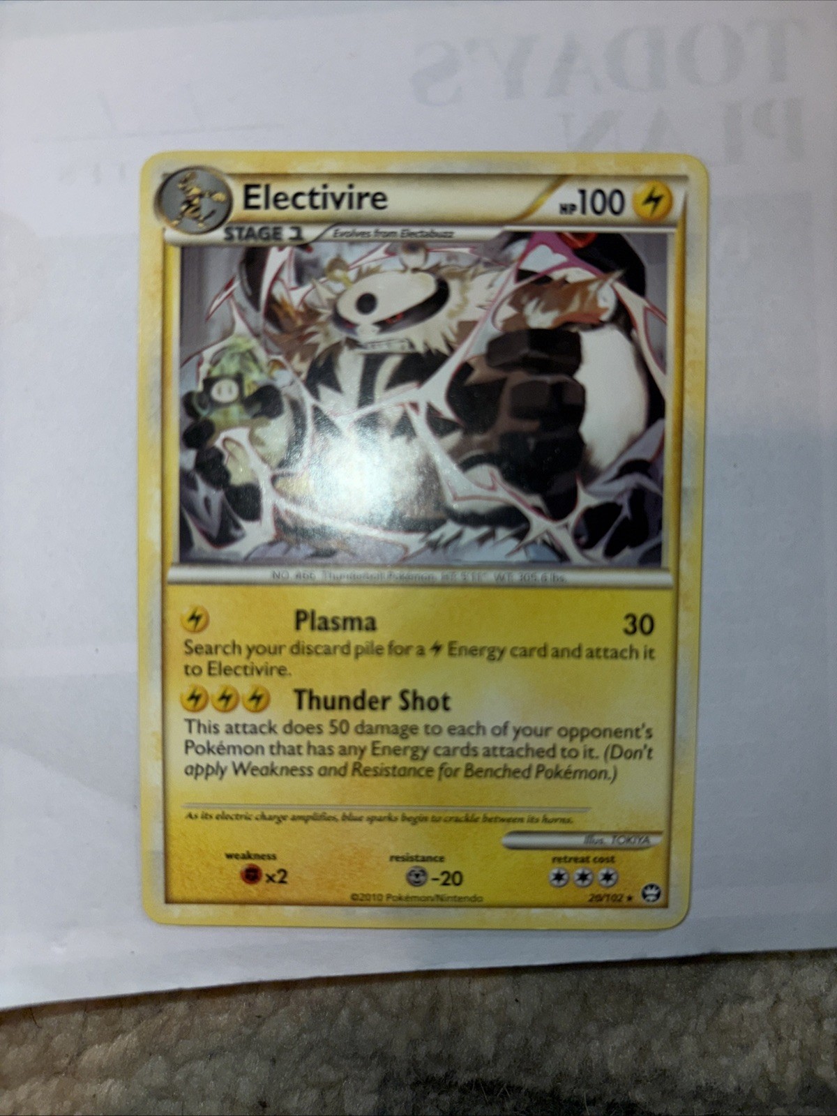 Electivire 20/102 Pokemon HS Triumphant Card Rare Original NM/LP