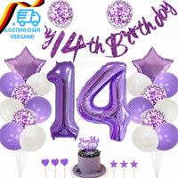 Lila 14 Geburtstag Deko MäDchen 14 Geburtstag Dekoration Lila Tortendeko Geburts