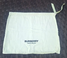 Burberry London Dust Bag Drawstring Travel Storage Mint Green/Yellow 13”x16”