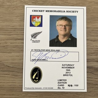 Signed Limited Edition CMS Collectors Card John Bracewell Card No 70