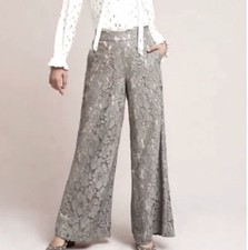 Anthropologie Feather Bone Wide Leg Lace Pants XXS